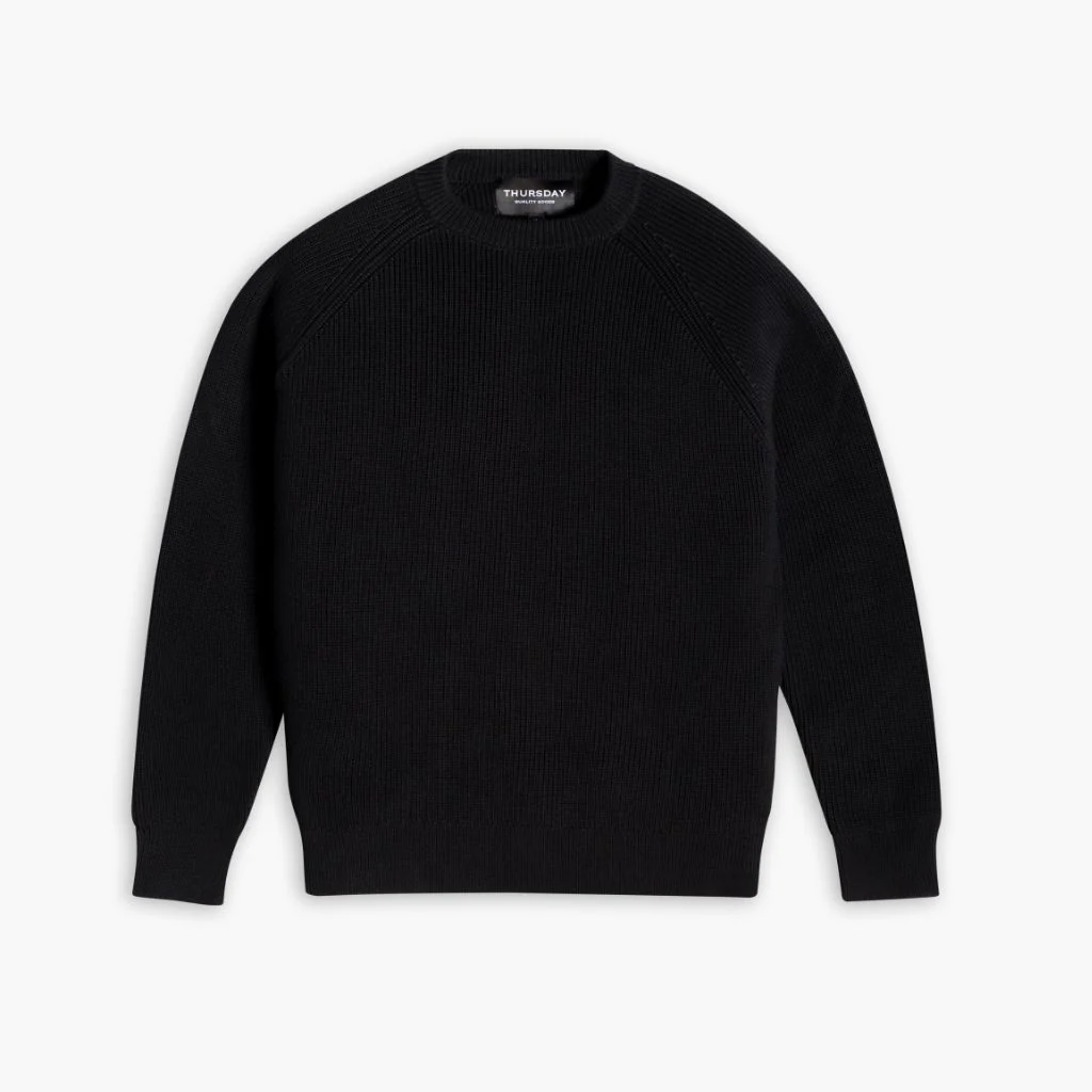 Ribbed Crewneck Sweater | Black