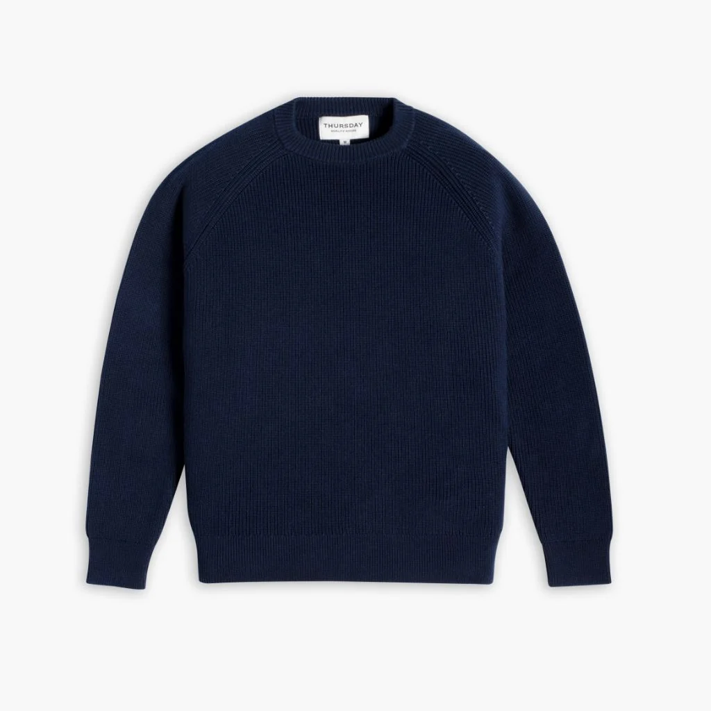 Ribbed Crewneck Sweater | Navy