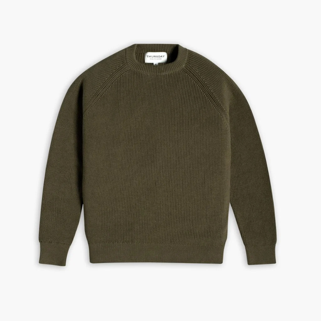 Ribbed Crewneck Sweater | Olive